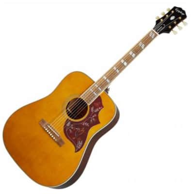 Epiphone IGMTHBNAGH Inspired by Gibson Masterbilt Hummingbird 6-String RH Acoustic Electric Guitar-Natural imagen 1