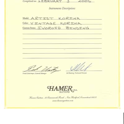 Hamer Artist Korina image 10