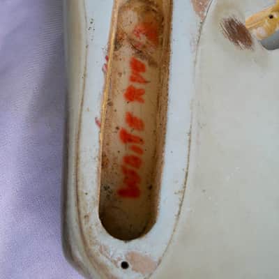 Vintage Lefty 1965 Fender Jazz Bass Body, Pre CBS, Was White, ReShaped, No Route image 2