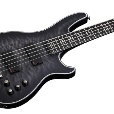 Schecter Hellraiser Extreme-5 See-Thru Black Satin STBLS New 5-String Electric Bass Guitar + GIG BAG image 2