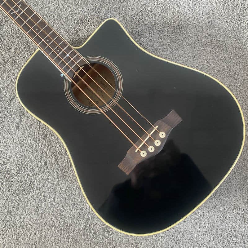 Eko 4 String Acoustic Electric Bass, Mahogany Body, Rosewood Fretboard Neck, 22 Frets image 1