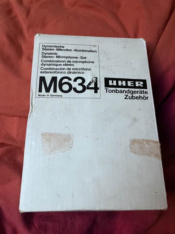 UHER M634 Vintage Dynamic Microphone Pair with Original Box and 2x M534 Accessories image 1