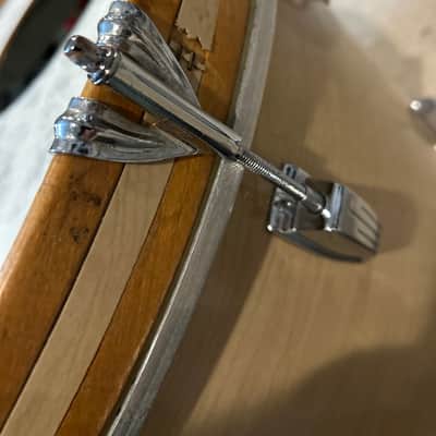 Ludwig No. 989 Big Beat Outfit 8x12 / 9x13 / 16x16 / 14x22" Drum Set (3-Ply) with Pointed Blue/Olive Badges 1973 - 1976 - Maple Cortex image 17