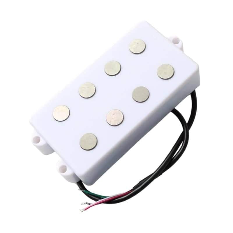4 String Electric Bass Pickup Soapbar Alnico 5 Magnet 14.5K Resistance White Replacement Part Upgrade, DMM-4 image 1