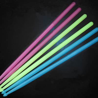 3Pair of 5A Nylon Drumsticks Stick for Drum Set Luminous Light Up Drumsticks, Glow in The Dark Night light Drum Sticks for Adults Kids Professional Puple/Green/Blue Fluorescence image 1