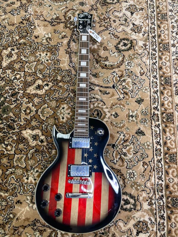 Leo Jaymz Single Cut Left Handed American Flag | Reverb