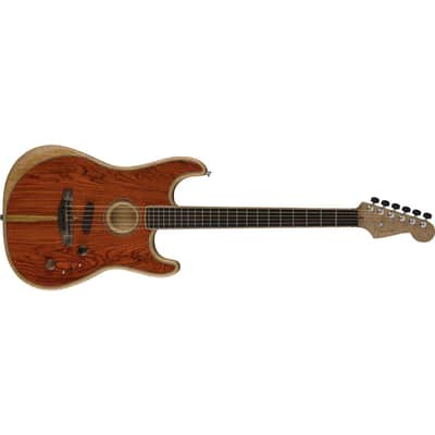 Fender American Acoustasonic Stratocaster Acoustic Guitar, Ebony Fingerboard, Cocobolo image 9