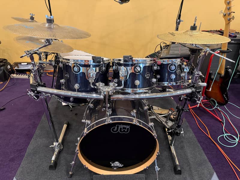 DW Performance Series - Roland Module - Zildjian Cymbal - Gibraltar Rack - Complete Set - Indigo Glass image 1