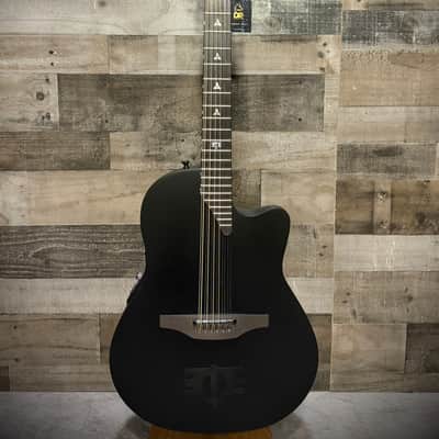 Ovation 1598-MEIII Adamas Melissa Etheridge Signature Mid Cutaway 12 String RH Acoustic Electric Guitar - Black (1598-MEIII) image 2