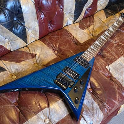 Jackson RR3 Pro Randy Rhoads MIJ Japan Aqua Burst AAA Flame Top Flying V image 3