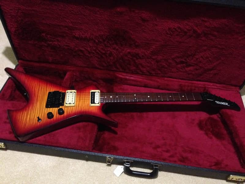 Hamer Scarab USA Cherry Sunburst Flame and Hamer USA Case image 1