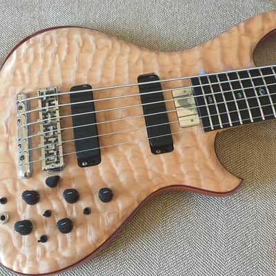 Alembic Wave 6 string Bass guitar - Anniversary Electronics 2018 5A Quilted Maple image 20