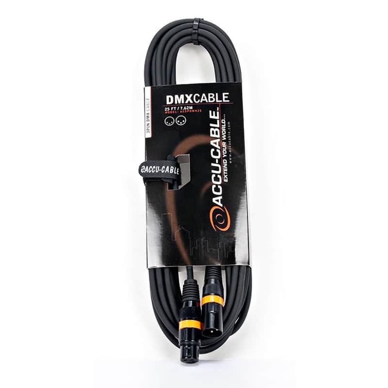 Accu-Cable DMX3P-25 3-Pin XLR-F to XLR-M DMX Cable -25' image 1