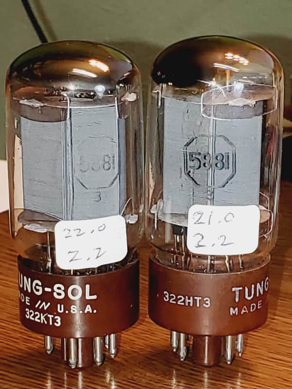 Tung-Sol 5881 Matched Pair MaxiMatcher2 Test (2) Tube Lot image 1