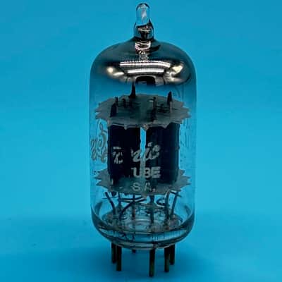 1963 GE 12AU7A ECC82 Vintage Short Gray Plate Halo Getter Preamp Tube! T325 image 3