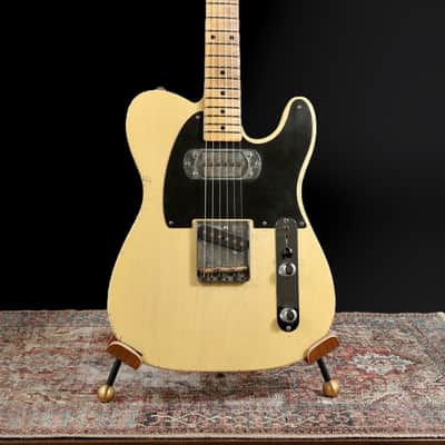 Mario Martin T-Style - Nocaster Blonde - Med Relic, AAA Flame Maple Neck. Mojo P.A.B / Bigsby Pup. NEW, (Authorized Dealer) image 1