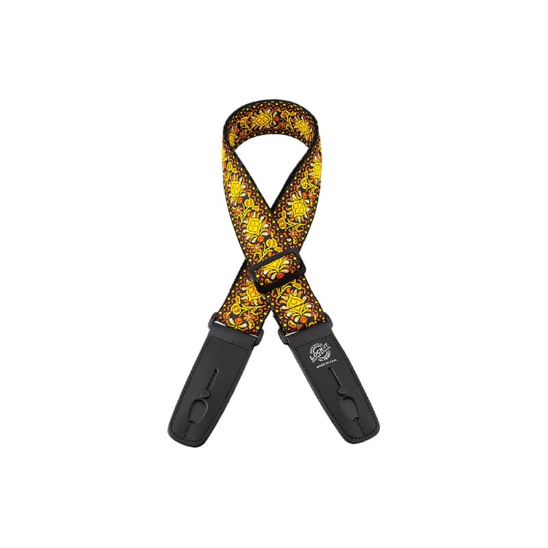 Lock-It Straps 2" Lemon Chill Retro Vintage Guitar Strap image 1