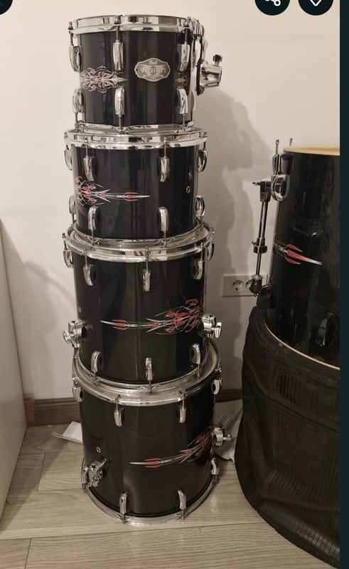 Pearl Vision Birch 2008 - Black Pinstripe wrap - 22, 10, 12, 14, 16 kit image 1