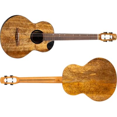 Flight FIREBALL BARITONE EQ-A Royal Series Solid Mango Top Mahogany Neck 4-String Ukulele w/Padded Gig Bag, Pickup & Humidifier image 3