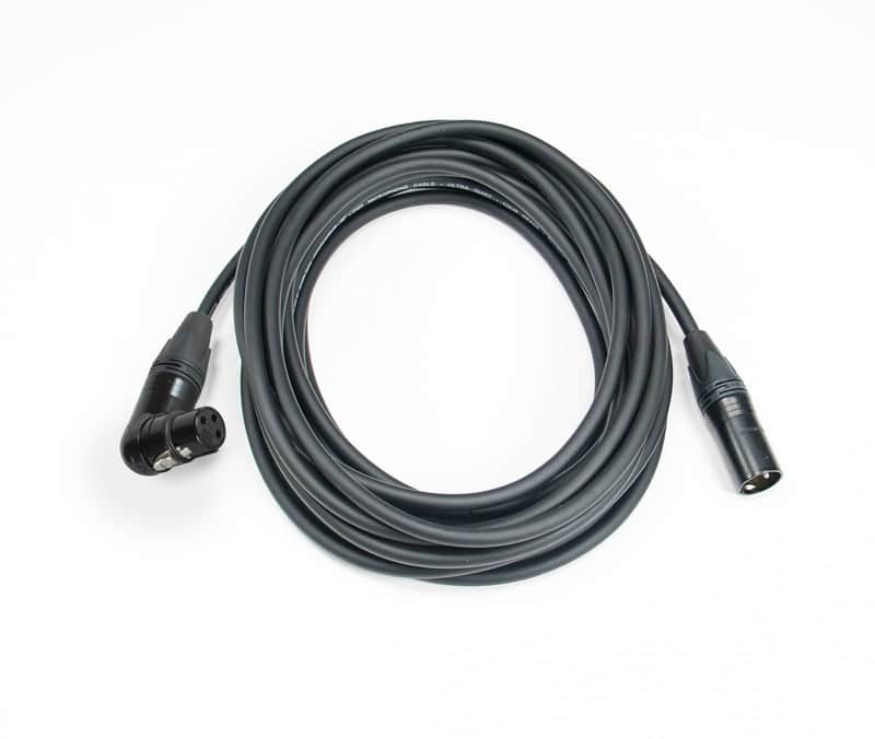 Elite Core Audio CSM2-RAFN-100 Stage Grade Ultra Quiet XLR Male Straight to XLR Female Right-Angle Mic Cable with Conductive PE, Genuine NC3XX Connectors - 100' image 1