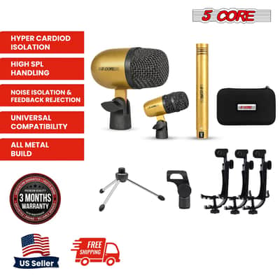 5 Core Conga Mic Snare Tom Microphone Drum Kit Condenser XLR Instrument Mics image 2