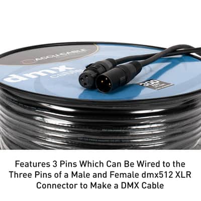 Accu Cable AC3CDMX300, DMX Stage Light Cable, 3 Pin DMX Extension Cable Spool (300 FT) image 3