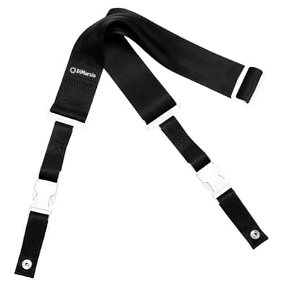 DiMarzio ClipLock Strap Nylon 2" Black with White Clips