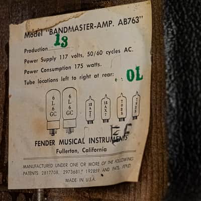 1965 Fender Bandmaster AB763 Blackface Piggyback Amp Head & Cab Pre-CBS image 9