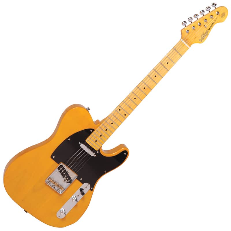 Vintage V52BS Reissued Series Single Cutaway Butterscotch image 2