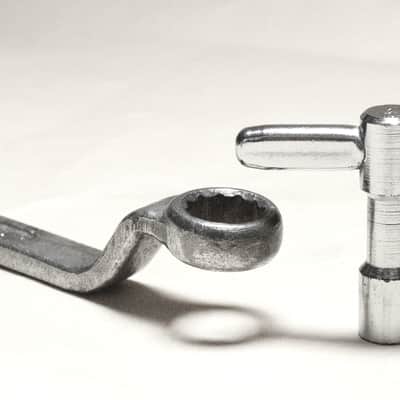 Ludwig Rail Consolette Tom Holder, Script Logo, Wrench & Vintage-Style Tuning Key  / Early 1960s  - NO SLIPPING / INSPECTED & TETSED image 14