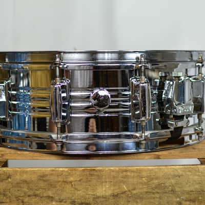 1970s Pearl 5x14 "Jupiter" B-4514 Chrome Over Brass Snare Drum image 2