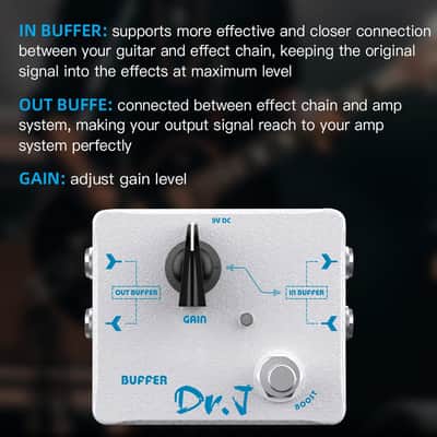 JOYO Buffer Pedal Effect Built-in Double Buffer Groups and Boost for Electric Guitar Bypass High-end Edition Dr.J Series (D57) image 2