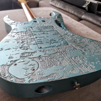 Ibanez JEM90HAM Steve Vai Signature 1998 - Blue-Green Metallic Texture image 5