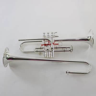 B&S Model 3116/2 Challenger Professional Eb/D Two Bell Trumpet MINT CONDITION image 3