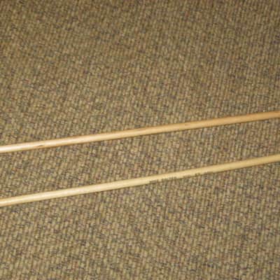 one pair new old stock near A+ Mike Balter MB93B (93B) Extra Hard Keyboard Mallets, 1 plastic (phenolic) round white HEADS and natural birch HANDLES - mid to late 1990s (+ packaging) Unwound Series image 13