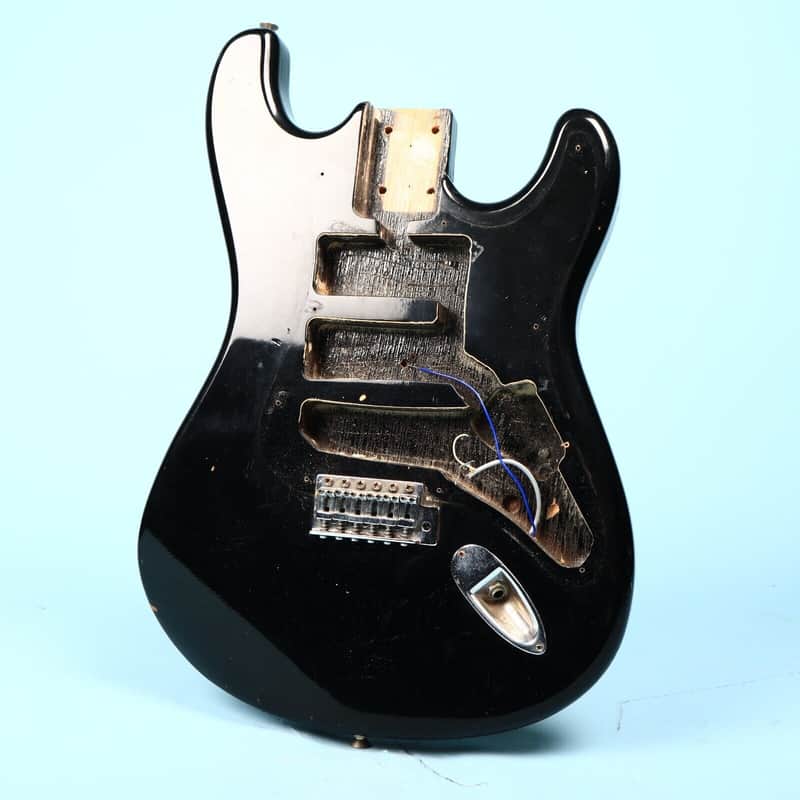 Unbranded Strat Copy Black Guitar Body image 1