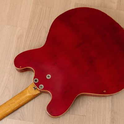 1960s Mosrite Celebrity Vintage 25" Short Scale Hollowbody Bass Cherry, USA-Made image 15