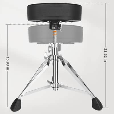 Drum Throne Seat,Adjustable Stool Drum Universal Thick Padded Drum Throne Drummer Stool with 2Pacs 5A Drumsticks image 2