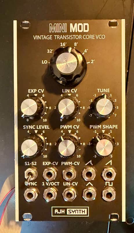 AJH Minimod VCO Voltage Controlled Oscillator - Transistor Core - Eurorack - Black image 1