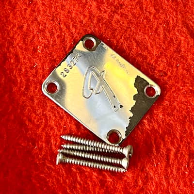 Fender Stratocaster guitar neck plate c 1970 - Chrome original vintage USA telecaster precision Jazz bass Jaguar Jazzmaster image 1