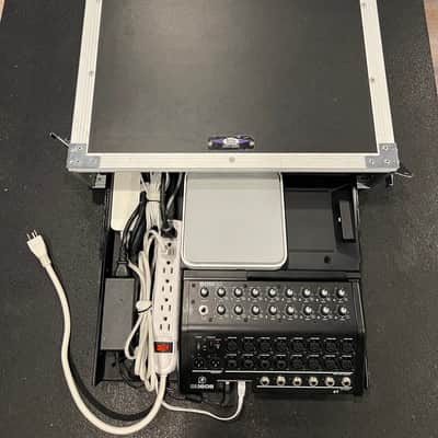Mackie DL1608 with Lightning connector, OnStage flight case, rack mounted, Apple AirPort Extreme and iPad Air image 2