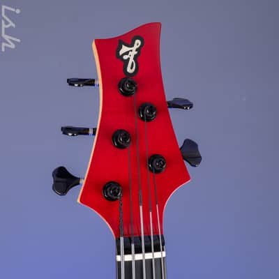 2004 F Bass BNF5 Fretless Transparent Red image 11
