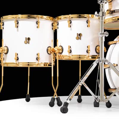 Sonor SQ2 5pc Beech Shell  Pack  - Solid White Lacquer w/Gold Hardware image 5