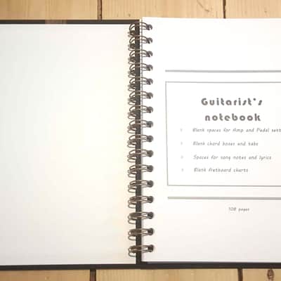 Guitarist's notebook for keeping tabs, chords, fretboard maps, lyrics, and amp settings. Hardcover. image 8