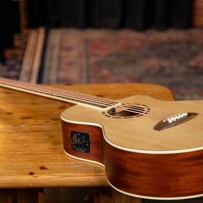 Ortega D7CE-5 Deep Series 7 Spruce Top Mahogany Neck Medium Scale 5-String Acoustic-Electric Bass Guitar image 19