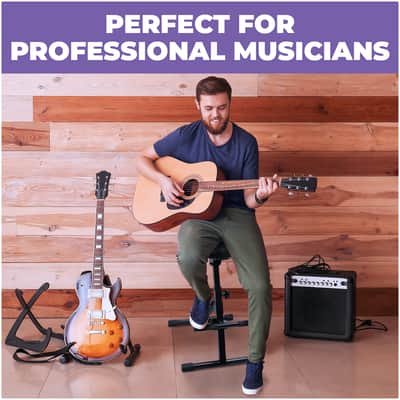 Liquid Stands Guitar Stool, Adjustable Piano Stool - Professional Musician Drum Throne with Backrest - Guitar Seat Drum Seat, Musician Stool image 5