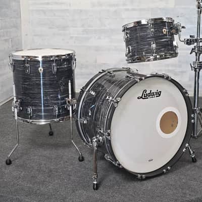 Used Ludwig Classic Maple FAB 3pc Drum Set Vintage Black Oyster - Very Good
