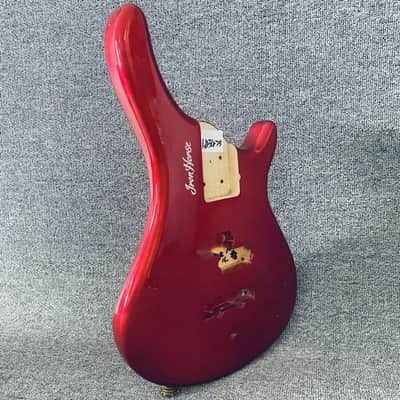 Red Mini 4 String Bass Basswood Body image 4