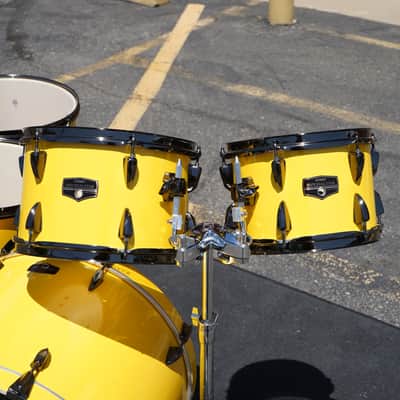 Tama Imperialstar 6pc Shell Pack w/ Snare Drum & Tom Stand - Electric Yellow w/ Black Nickel Hardware image 10