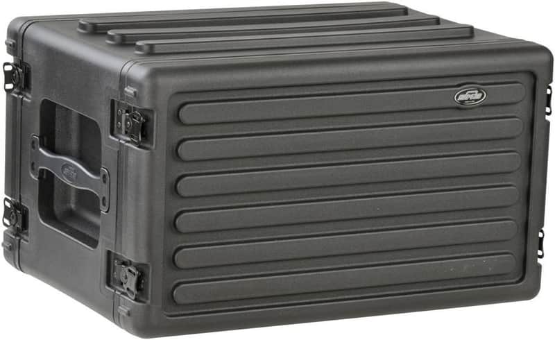 SKB Cases 1SKB-R6S Roto-Molded 6U Shallow Rack, Rubber Gasket Waterproof Seals, Interlocking Stacking Ribs, Recessed Latches, Heavy-Duty Flush Carry Handles, Shock Absorbing Rubber Feet image 1